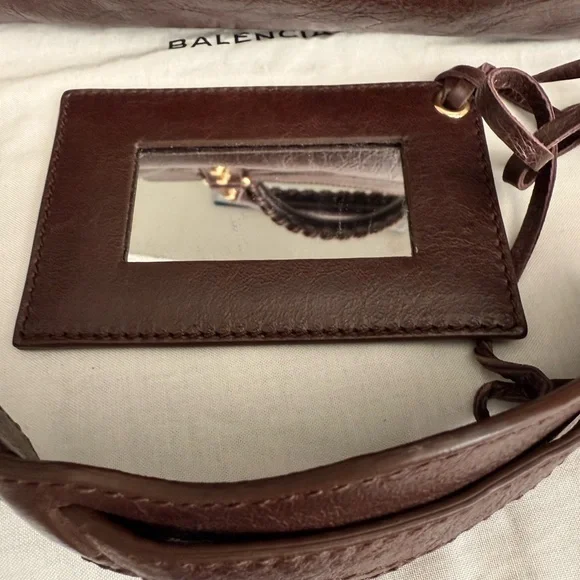 Balenciaga Velo in Cigare Fonce Brown Leather Purse Shoulder Crossbody Bag - Picture 3 of 14